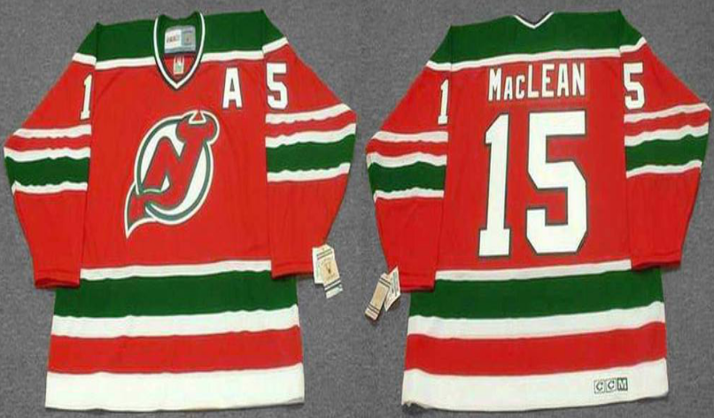 2019 Men New Jersey Devils #15 MacLean red CCM NHL jerseys